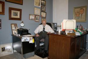 Murphy's Wayne Spraggings' office is filled with many momentos of his time in the Navy and as a reporter for various newspapers.