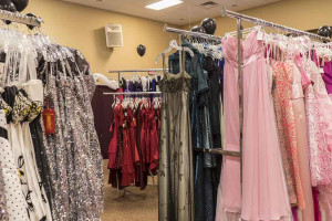 A sea of prom dresses is available at the Princess Prom project.
