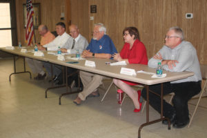Candidates for mayor and city council participate in a Candidate Forum sponsored by the Farmersville Chamber of Commerce April 25.