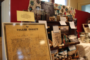 Exhibits from early Collin County history and from the life of Collin McKinney are on display at the Collin County History Museum in McKinney.